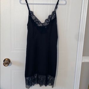 Black Satin Slip Dress